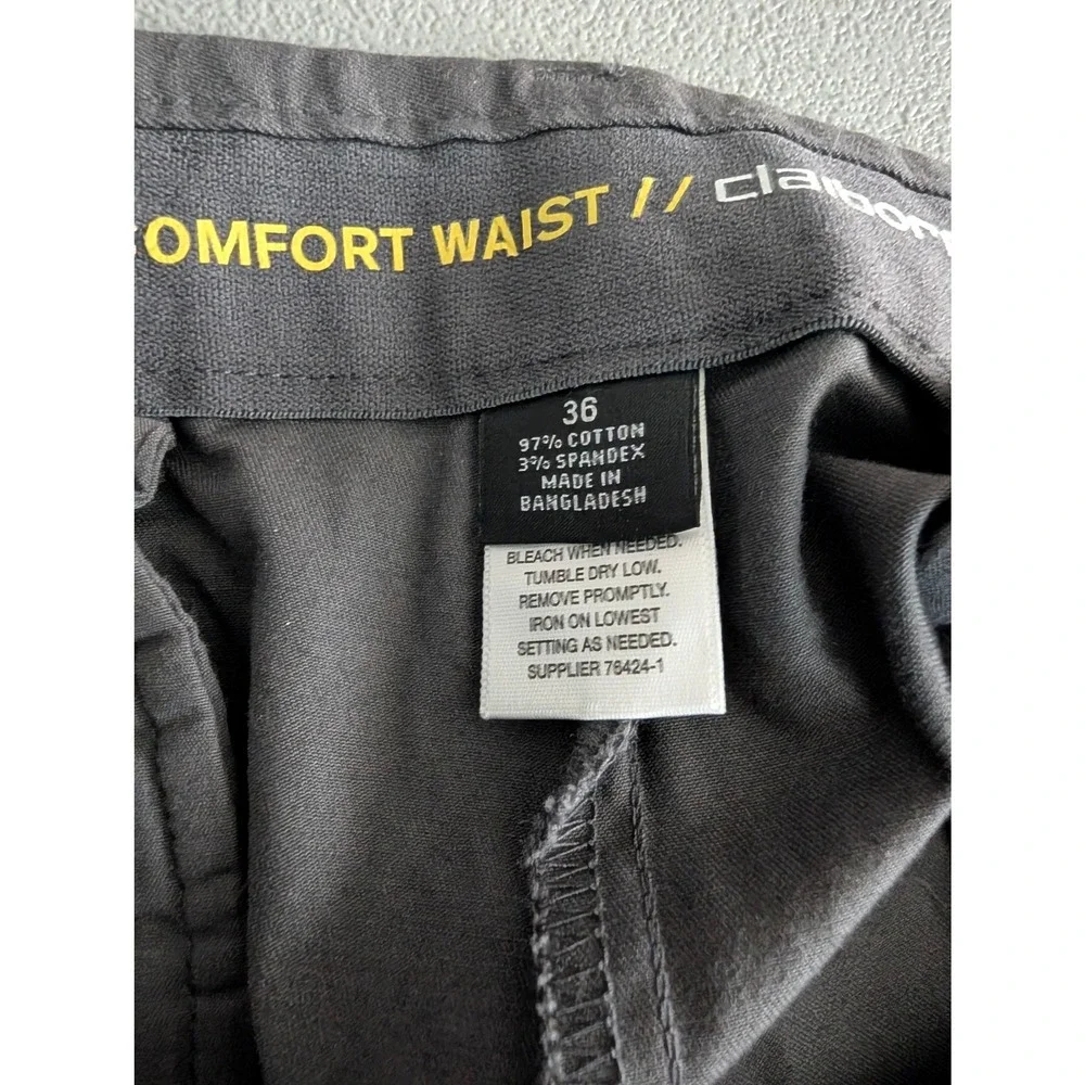 Claiborne Mens Gray Comfort Waist Stretch Flat Front Shorts Size 36 New